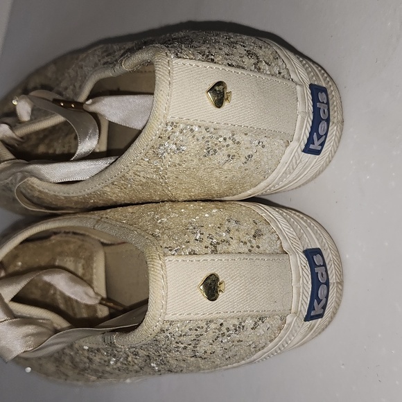 KATE SPADE X KEDS GLITTER PLATFORM SNEAKER SZ 8.5 - Picture 6 of 8